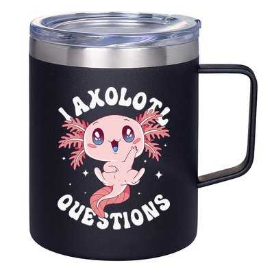 Kawaii I Axolotl Questions Funny Axolotl Lover Cute Axolotl 12oz Stainless Steel Coffee Mug