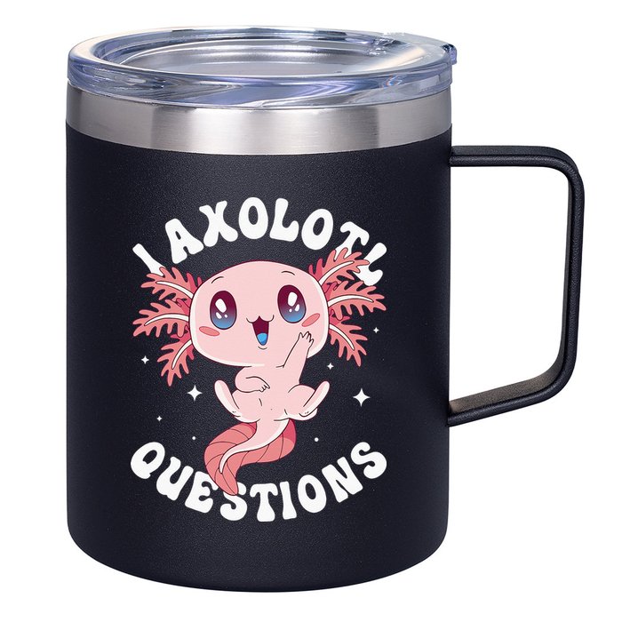 Kawaii I Axolotl Questions Funny Axolotl Lover Cute Axolotl 12oz Stainless Steel Coffee Mug