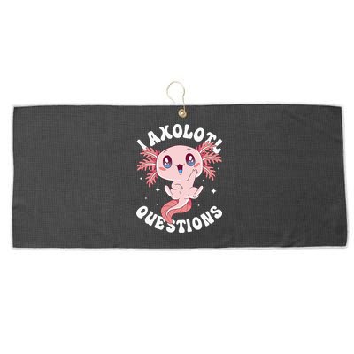 Kawaii I Axolotl Questions Funny Axolotl Lover Cute Axolotl Large Microfiber Waffle Golf Towel