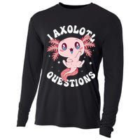 Kawaii I Axolotl Questions Funny Axolotl Lover Cute Axolotl Cooling Performance Long Sleeve Crew