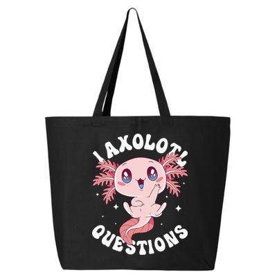 Kawaii I Axolotl Questions Funny Axolotl Lover Cute Axolotl 25L Jumbo Tote