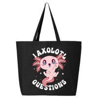 Kawaii I Axolotl Questions Funny Axolotl Lover Cute Axolotl 25L Jumbo Tote