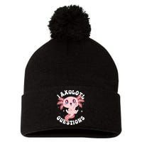Kawaii I Axolotl Questions Funny Axolotl Lover Cute Axolotl Pom Pom 12in Knit Beanie
