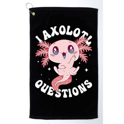 Kawaii I Axolotl Questions Funny Axolotl Lover Cute Axolotl Golf Towel
