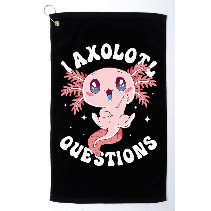 Kawaii I Axolotl Questions Funny Axolotl Lover Cute Axolotl Golf Towel