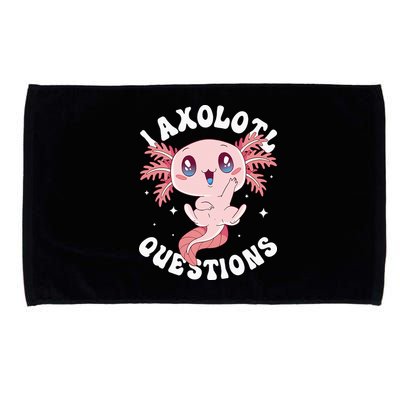 Kawaii I Axolotl Questions Funny Axolotl Lover Cute Axolotl Microfiber Hand Towel
