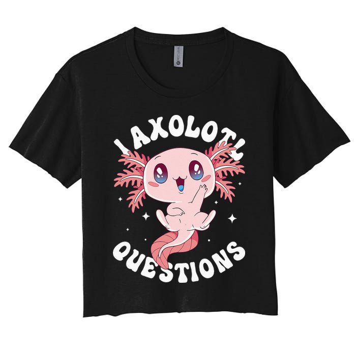 Kawaii I Axolotl Questions Funny Axolotl Lover Cute Axolotl Crop Top