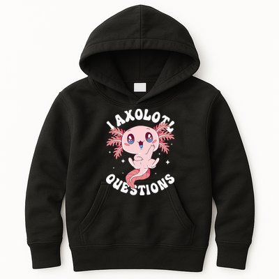 Kawaii I Axolotl Questions Funny Axolotl Lover Cute Axolotl Kids Hoodie