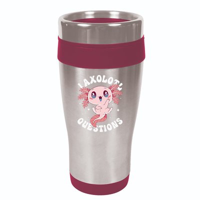 Kawaii I Axolotl Questions Funny Axolotl Lover Cute Axolotl 16oz Travel Tumbler