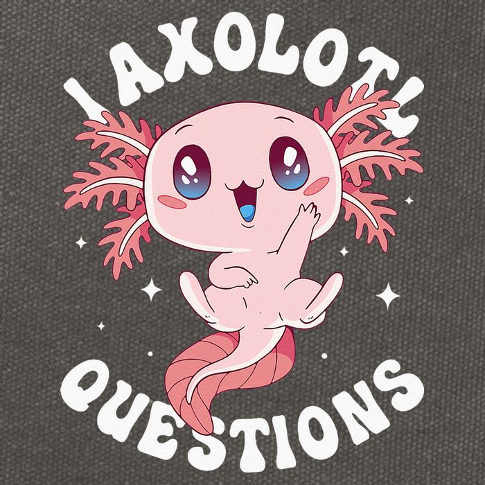 Kawaii I Axolotl Questions Funny Axolotl Lover Cute Axolotl Cotton Canvas Backpack