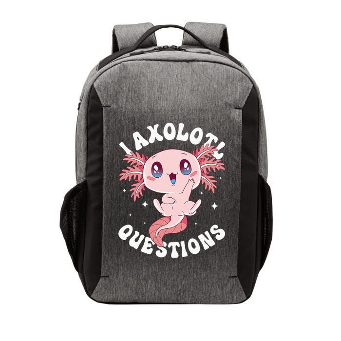 Kawaii I Axolotl Questions Funny Axolotl Lover Cute Axolotl Vector Backpack