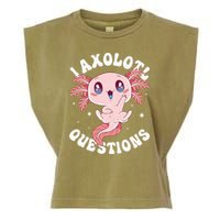 Kawaii I Axolotl Questions Funny Axolotl Lover Cute Axolotl Garment-Dyed Women's Muscle Tee