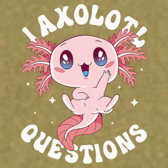 Kawaii I Axolotl Questions Funny Axolotl Lover Cute Axolotl Garment-Dyed Women's Muscle Tee