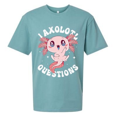 Kawaii I Axolotl Questions Funny Axolotl Lover Cute Axolotl Sueded Cloud Jersey T-Shirt