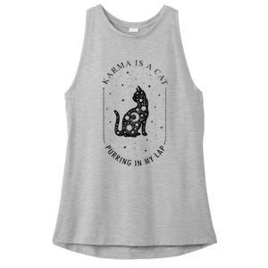 Karma Is A Cat Purring In My Lap Ladies PosiCharge Tri-Blend Wicking Tank