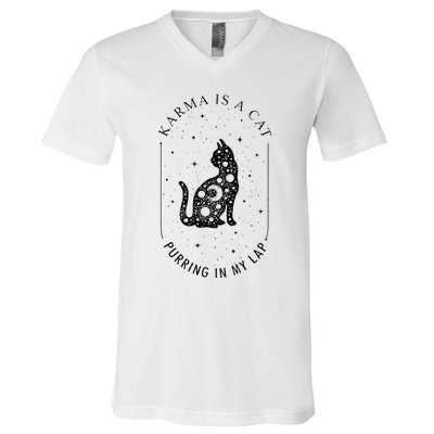 Karma Is A Cat Purring In My Lap V-Neck T-Shirt