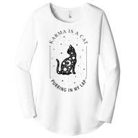 Karma Is A Cat Purring In My Lap Women's Perfect Tri Tunic Long Sleeve Shirt