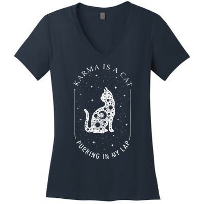 Karma Is A Cat Purring In My Lap Women's V-Neck T-Shirt