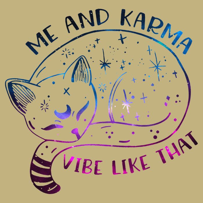 Karma Is A Cat Funny Cat Lazy Cat Gift Mousepad