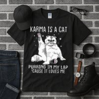 Karma Is A Cat Purring In My Lap Cause Its Loves Me Tall T-Shirt