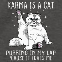 Karma Is A Cat Purring In My Lap Cause Its Loves Me Vector Backpack