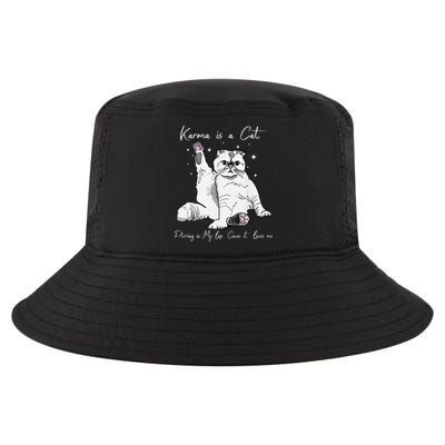 Karma Is A Cat Purring In My Lap Cause It Loves Me Cat Lover Cool Comfort Performance Bucket Hat
