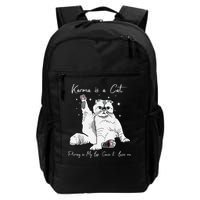 Karma Is A Cat Purring In My Lap Cause It Loves Me Cat Lover Backpack