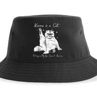 Karma Is A Cat Purring In My Lap Cause It Loves Me Cat Lover Sustainable Bucket Hat