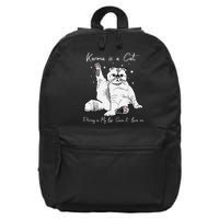 Karma Is A Cat Purring In My Lap Cause It Loves Me Cat Lover 16 in Basic Backpack