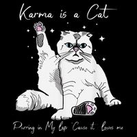 Karma Is A Cat Purring In My Lap Cause It Loves Me Cat Lover 16 in Basic Backpack