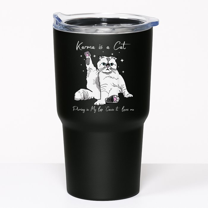 Karma Is A Cat Purring In My Lap Cause It Loves Me Cat Lover Tumbler