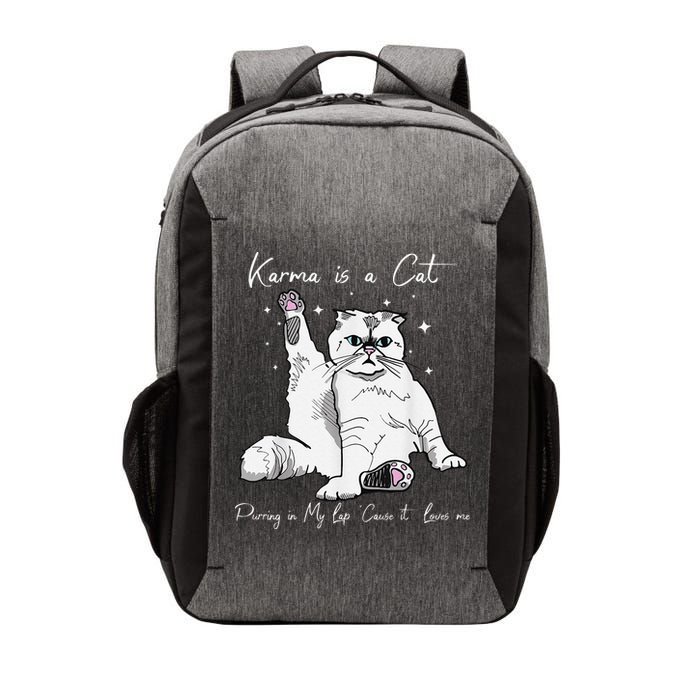 Karma Is A Cat Purring In My Lap Cause It Loves Me Cat Lover Vector Backpack