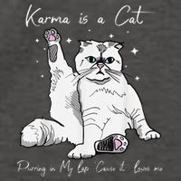 Karma Is A Cat Purring In My Lap Cause It Loves Me Cat Lover Vector Backpack