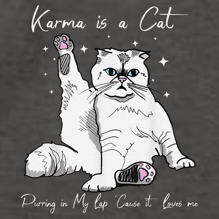 Karma Is A Cat Purring In My Lap Cause It Loves Me Cat Lover Vector Backpack