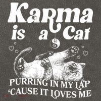Karma Is A Cat Purring In My Lap Cause It Loves Me Cotton Canvas Backpack