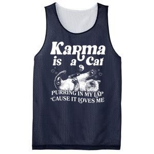 Karma Is A Cat Purring In My Lap Cause It Loves Me Mesh Reversible Basketball Jersey Tank