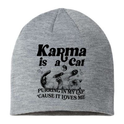 Karma Is A Cat Purring In My Lap Cause It Loves Me Sustainable Beanie