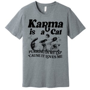 Karma Is A Cat Purring In My Lap Cause It Loves Me Premium T-Shirt