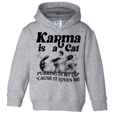 Karma Is A Cat Purring In My Lap Cause It Loves Me Toddler Hoodie