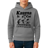Karma Is A Cat Purring In My Lap Cause It Loves Me Kids Hoodie