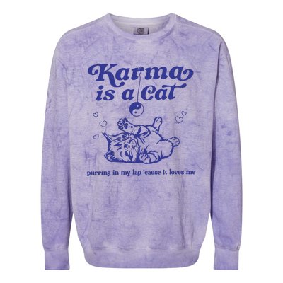 Karma Is A Cat Colorblast Crewneck Sweatshirt