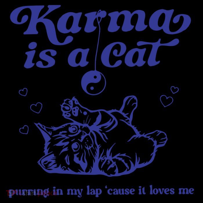 Karma Is A Cat Drawstring Bag