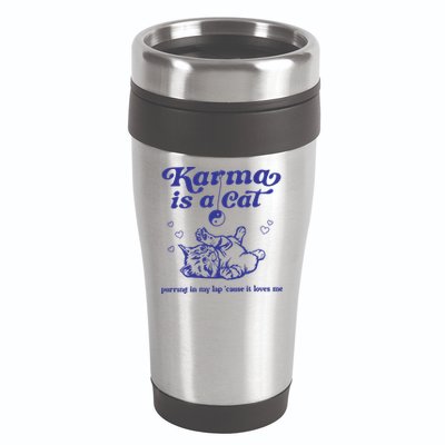 Karma Is A Cat 16oz Travel Tumbler