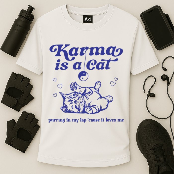 Karma Is A Cat Cooling Performance Crew T-Shirt