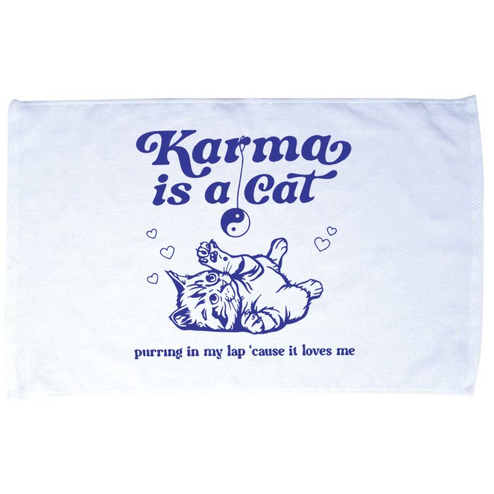 Karma Is A Cat Microfiber Hand Towel