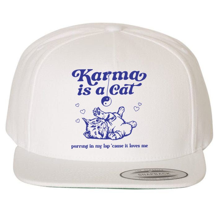 Karma Is A Cat Wool Snapback Cap