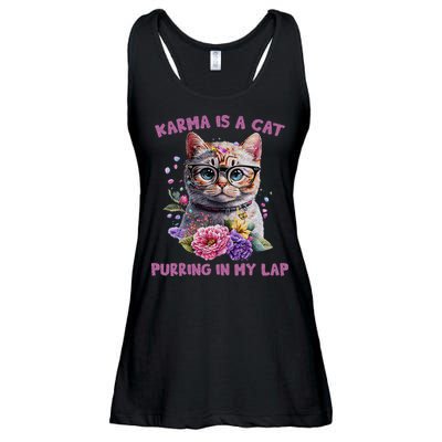 Karma Is A Cat Purring In My Lap Ladies Essential Flowy Tank