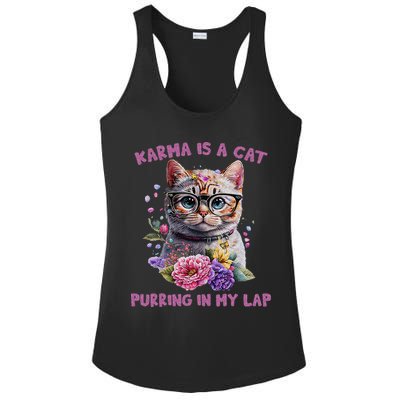 Karma Is A Cat Purring In My Lap Ladies PosiCharge Competitor Racerback Tank