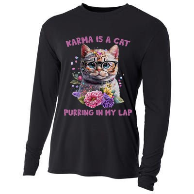 Karma Is A Cat Purring In My Lap Cooling Performance Long Sleeve Crew