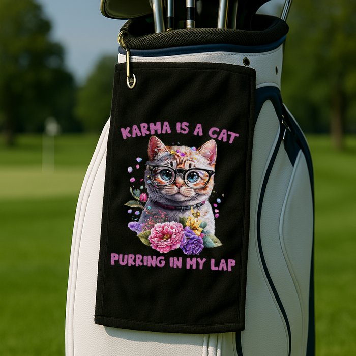 Karma Is A Cat Purring In My Lap Golf Towel